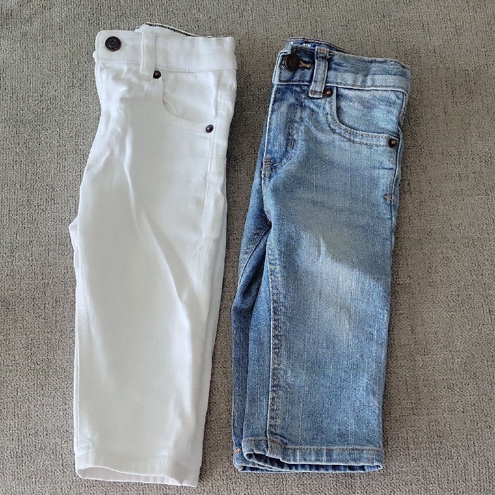 White and Blue Denim Jeans Set